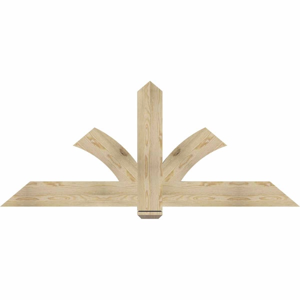 Ekena Millwork Redmond Rough Sawn Timber Gable Bracket, Douglas Fir, 72"W x 30"H x 2"D x 6"F, 10/12 Pitch GBW072X30X0206RED00RDF - main